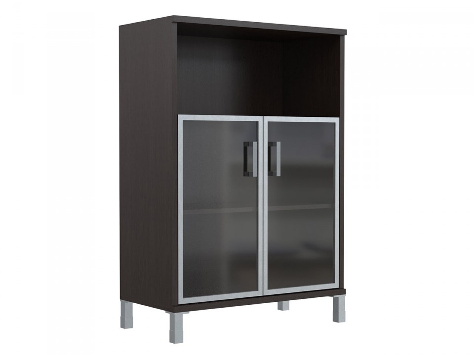 Кабинет руководителя BORN Шкаф для документов, двери стеклянные в алюминиевой раме + ниша 420-823